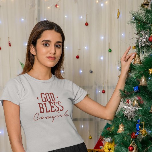 グッド賛美女性のカーボーイかわいい赤モダンタイポグラフィ トライブレンドTシャツ