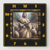 グッド・シェパード・スクエア・クロック スクエア壁時計 (正面)