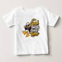 グッド・シングズ・テイク・タイム 楽しいクールなアヒルのTシャツデザイン