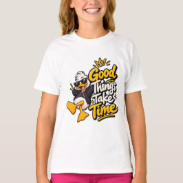 グッド・シングズ・テイク・タイム 楽しい クールなアヒル Tシャツ デザイン