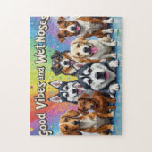 グッド・ビベスとウェット・ノーズよくはしゃぐ・ドードル ジグソーパズル (縦)