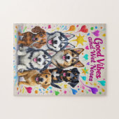 グッド・ビベスとウェット・ノーズよくはしゃぐ・ドードル ジグソーパズル (横)