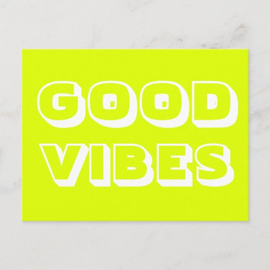 グッド・ビーブスのチャートレーズグリーンモダンホワイト ポストカード (正面)