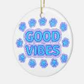 グッド・ビーブス漫画の犬の手のプリント セラミックオーナメント (左)