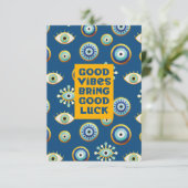 グッド・ビーブズ幸運をもたらす邪悪な目のノートカード サンキューカード (スタンド正面)