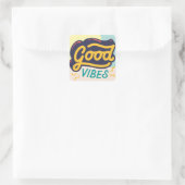 グッドVIBES肯定引用文スクエアステッカー スクエアシール (バッグ)
