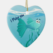 グッピーの魚のイラストレーション セラミックオーナメント (右)