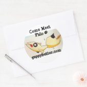 グッピー来バターミートFidoステッカー ラウンドシール (封筒)