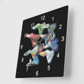 グッピー スクエア壁時計 (傾斜)