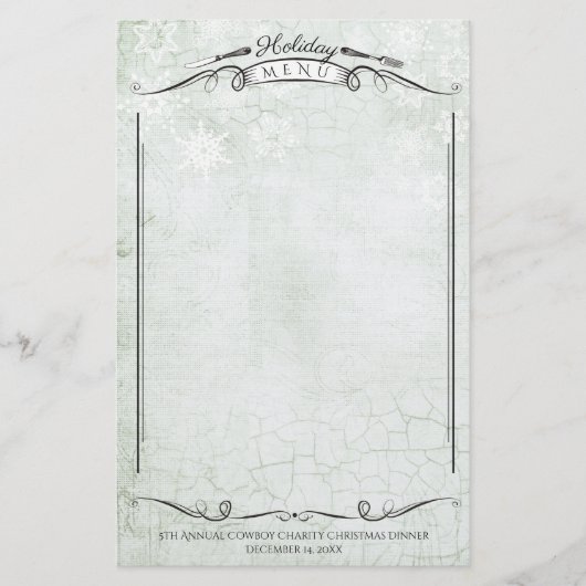 グッフェイクド紙クリスマスホリデーメニュー文房具 便箋 (正面)