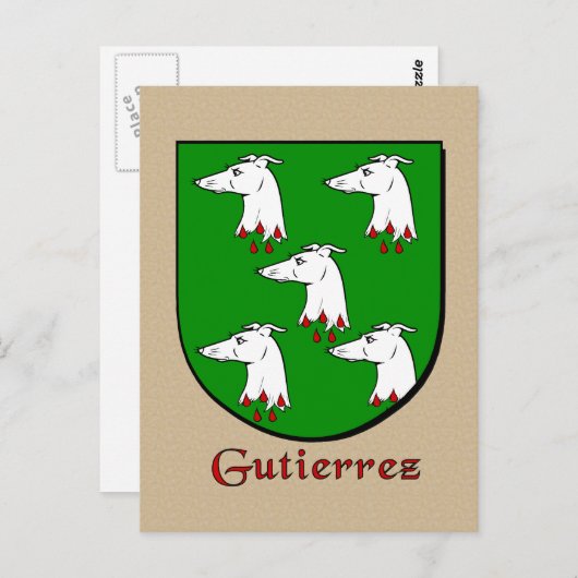 グティエレスファミリーヘラルディックシールド ポストカード (正面/裏面)
