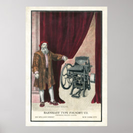 グテンベルグレタープレス型ファウンドリのポスター ポスター