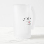 グディニアポルスカ(ポーランド)ポーランド座標 フロストグラスビールジョッキ (正面右)