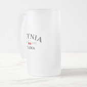 グディニアポルスカ(ポーランド)ポーランド座標 フロストグラスビールジョッキ (正面左)