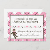 グディーバッグトッパーアーガイルピンクソックサル インビテーションポストカード (正面/裏面)