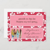 グディーバッグトッパーピンクハワイアンルアウ(ハワイ式宴会)トロピカル インビテーションポストカード (正面/裏面)