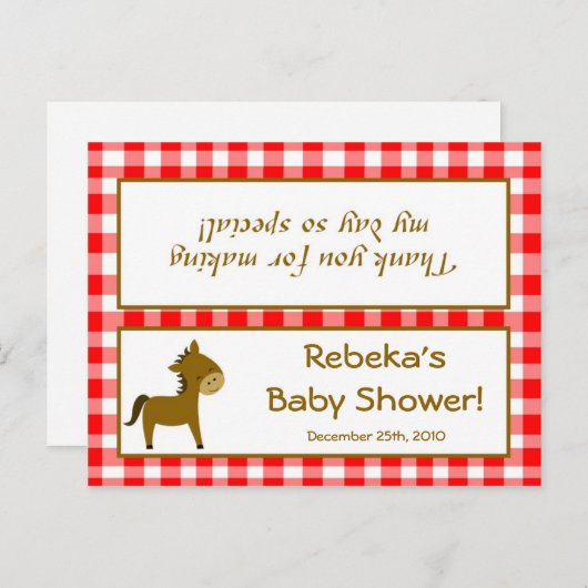 グディーバッグトッパーレッドバーンファームアニマルズ インビテーションポストカード (正面/裏面)