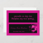 グディーバッグトッパー甘い16ホットピンクブラックパーティー インビテーションポストカード (正面/裏面)