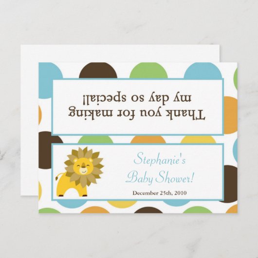 グディーバッグトッパーJungleキングライオンサファリ動物 インビテーションポストカード (正面/裏面)