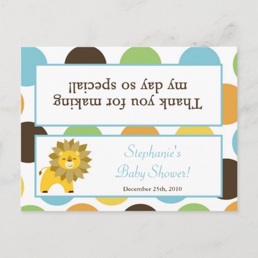 グディーバッグトッパーJungleキングライオンサファリ動物 インビテーションポストカード (正面)