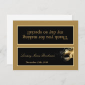 グディーバッグトッパーMIS XV金ゴールドブラックパーティー インビテーションポストカード (正面/裏面)