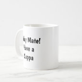 グデイ・メイト!カップパを持っている – オーストラリアのオーストラリア コーヒーマグカップ (正面左)