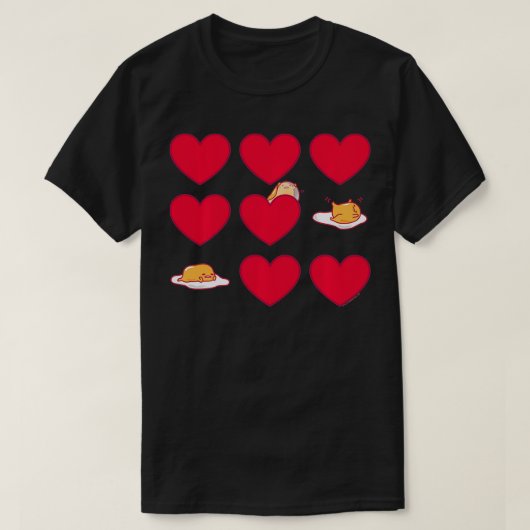 グデタマハートエッグスヴァレンティネス Tシャツ (デザイン正面)
