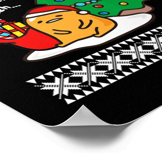 グデタマ醜いクリスマスセーターT型 ポスター (角)