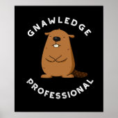グナウレッジプロフェッショナルおもしろいビーバープンダークBG ポスター (正面)