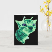 グナップキャット間抜けエイリアンキャットミームブレイニンロットミームおもしろい カード (黄色い花)