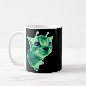 グナープ猫 おもしろい エイリアン 猫 メーム 脳がおかしい メーム 笑える コーヒーマグカップ (左)