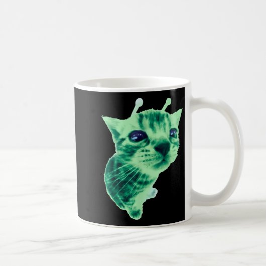 グナープ猫 おもしろい エイリアン 猫 メーム 脳がおかしい メーム 笑える コーヒーマグカップ (右)