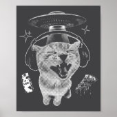 グナープ猫 おもしろい エイリアン 猫 メーム 脳破壊 笑える メーム ポスター (正面)