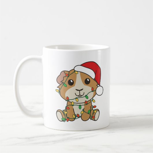 グニアピグクリスマスウィンターアニマルズホリデー コーヒーマグカップ (左)
