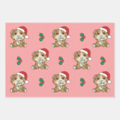 グニアピグクリスマスウィンターアニマルズホリデー ラッピングペーパーシート (正面3)
