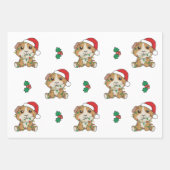 グニアピグクリスマスウィンターアニマルズホリデー ラッピングペーパーシート (正面2)