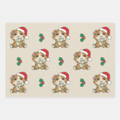 グニアピグクリスマスウィンターアニマルズホリデー ラッピングペーパーシート (正面)