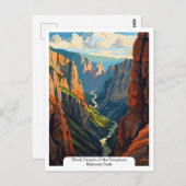 グニソン国立公園のブラックキャニオン ポストカード (正面/裏面)