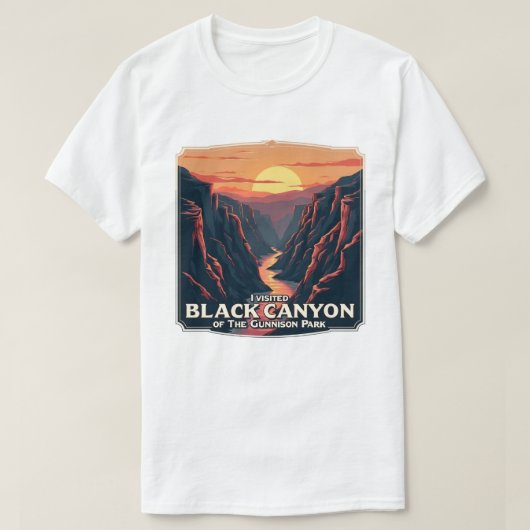 グニソン国立公園のブラックキャニオン Tシャツ (デザイン正面)