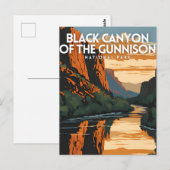 グニソン国立公園トラベルのブラックキャニオン ポストカード (正面/裏面)