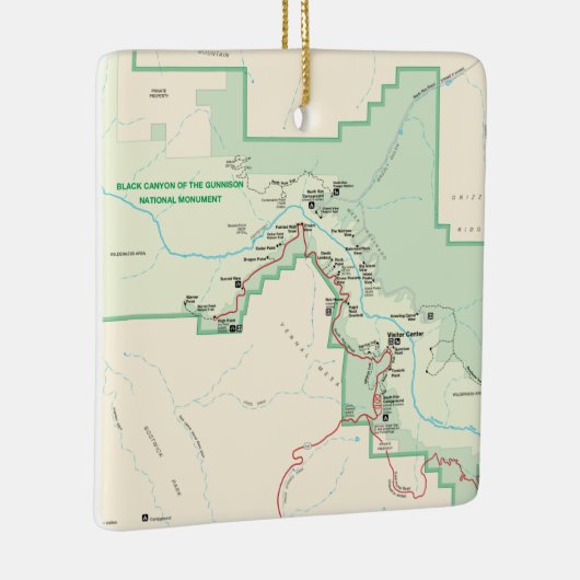 グニソン地図の黒い峡谷 セラミックオーナメント (右)