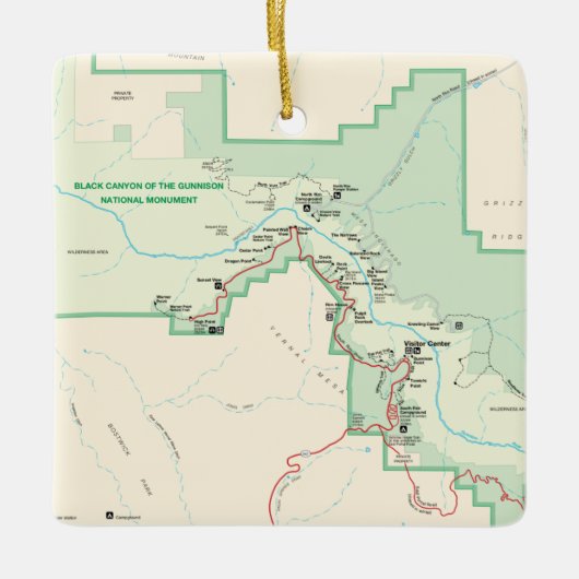 グニソン地図の黒い峡谷 セラミックオーナメント (正面)