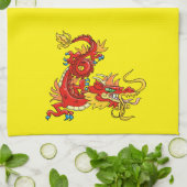 グニフィカルレッドインペリアルドラゴンキッチンタオル キッチンタオル (折り畳み)