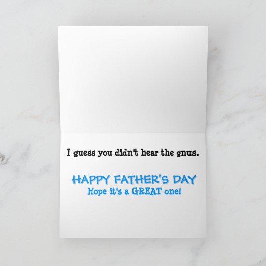 グニャス！父の日 カード (内部)