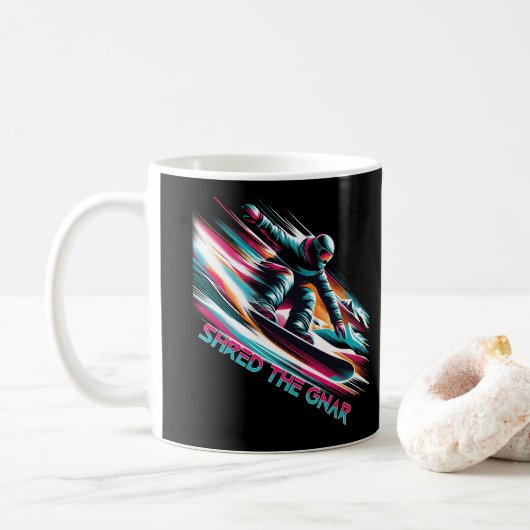 グニャースノーボードを降ろした コーヒーマグカップ (ドーナツ)