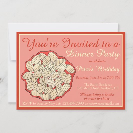 グノッキイタリアンフードポテト餃子ディナーパーティー 招待状 (正面)