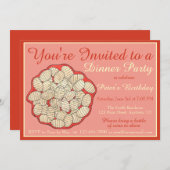 グノッキイタリアンフードポテト餃子ディナーパーティー 招待状 (正面/裏面)