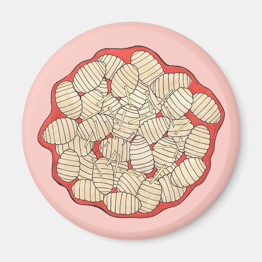 グノッキイタリアン料理ポテトダンピングパスタ マグネット (正面)