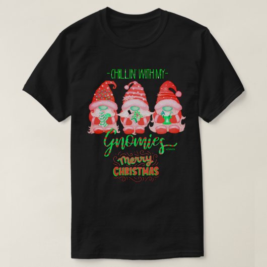 グノミーズとくつろぎタイム 楽しいクリスマス Tシャツ (デザイン正面)