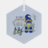 グノーミーズウィンターホリデーを嗅ぎ回る ガラスオーナメント (裏面)